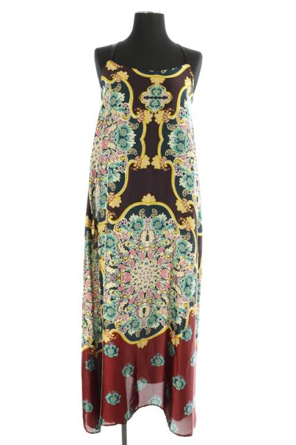中古 ザラ スカーフプリントキャミソールワンピース ロング マキシ丈 総柄 Usa S ボルドー My Os レディースの通販はau Pay マーケット ブランド古着のベクトル 商品ロットナンバー