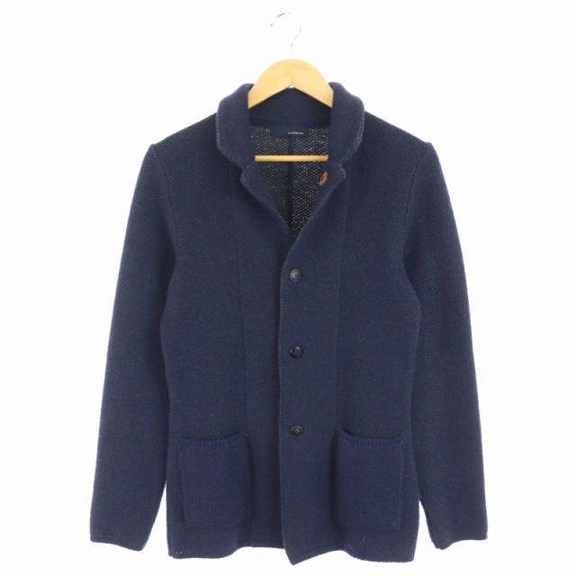 完売 ラルディーニ Lardini ウールニットジャケット テーラード シングル 3b Xxs 紺 ネイビー Df Os メンズ コンビニ受取対応商品 Olsonesq Com
