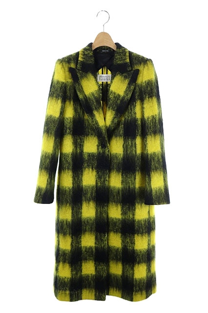 速くおよび自由な Martin Margiela アウター 1 黄 19aw Checked 38 Mohair Semi Long Coat チェスターコート アウター チェック柄 38 黄 黒 文具文房具のkdm 6cbb0aee Mapperthon Hk