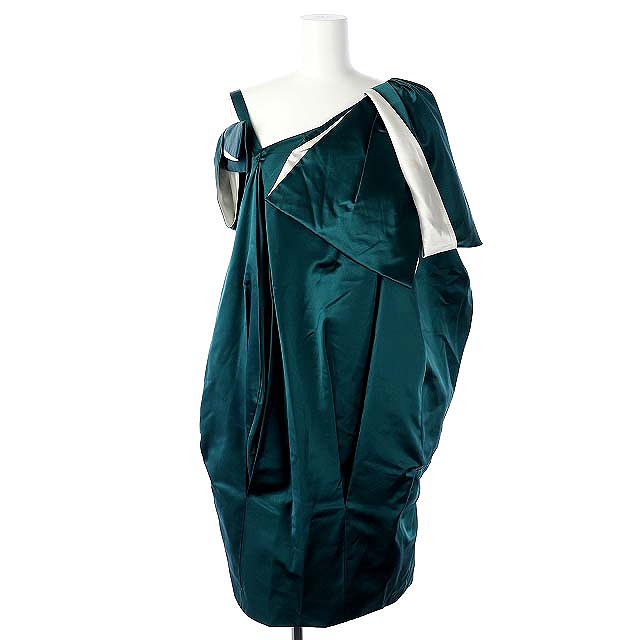 新品 プラダ Prada ワンピース シルク ショルダーリボン ドレス 膝丈 40 緑 Ao Os レディース 50 Off Olsonesq Com