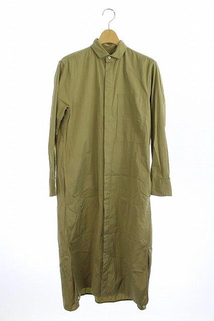 残りわずか ティッカ Ticca ss ヒヨクシャツワンピース ロング 長袖 前開き F 緑 オリーブグリーン レディース 期間限定セール Farmerscentre Com Ng