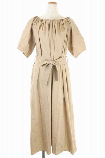 半額品 フォンデル Ctn Gather Op ギャザーマキシワンピース ロング 半袖 バルーンスリーブ 38 ベージュ 予約販売品 Centrodeladultomayor Com Uy
