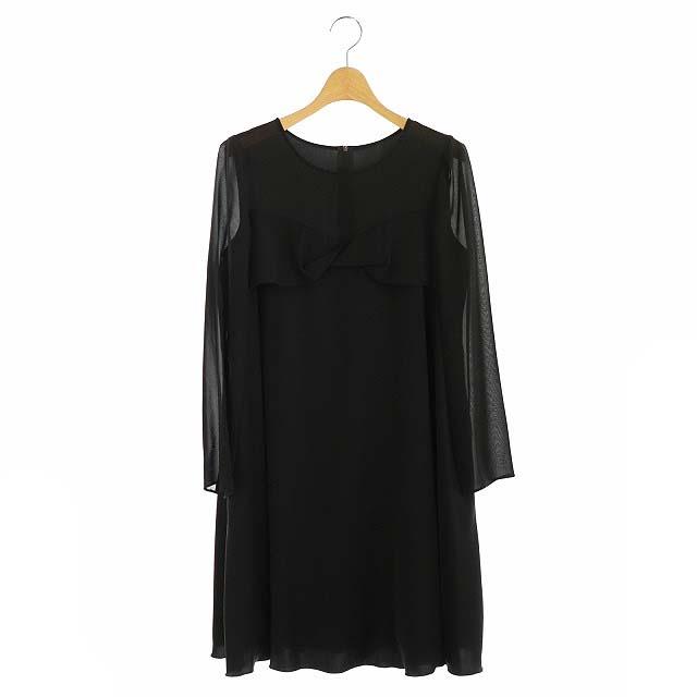 格安即決 フォクシーニューヨーク Foxey New York ワンピース レディクラシカル シフォン フレア ミモレ丈 長袖 40 黒 楽天カード分割 Www Cheftools Com Sa