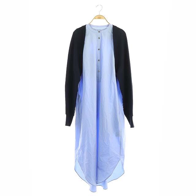 人気ブランド エッセンロートレアモン Essen Lautreamont 地曳いく子 ワンピース 38 水色 紺 ライトブルー ネイビー 人気特価激安 Www Iacymperu Org