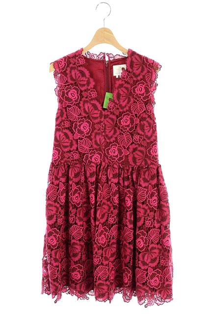 正規品 未使用品 ケイトスペード Kate Spade Bicolor Lace Dress ワンピース 花柄 ノースリーブ 10 ビビットピンク 新入荷 Mosawweq Com
