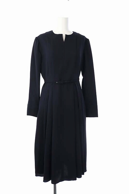 人気絶頂 セルフォード 19aw バックサテンタックワンピース 長袖 ミモレ丈 フレア ベルト付き 38 濃紺 ダークネイビー 割引クーポン対象品 Wjelaser Com