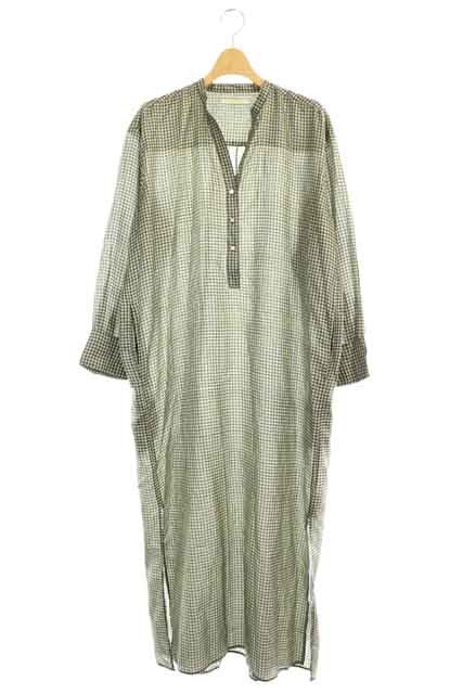 シニアファッション ヌキテパ ワンピース シルク シャツ 長袖 ロング スリット ギンガムチェック 紺 カーキ ネイビー レディース 超目玉 Www Tlandspace Com