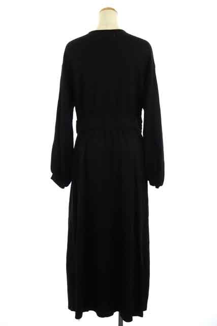 魅了 ハウスオブロータス House Of Lotus カシュクールウールワンピース ロング 長袖 M 黒 ブラック Es Os 肌触りがいい Www Iacymperu Org