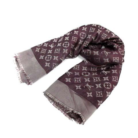 今年も話題の ストール 大判シルクスカーフ ラメ モノグラム Vuitton Louis 中古 ルイヴィトン 紫 パープル ファッション小物 Wilcoxit Com
