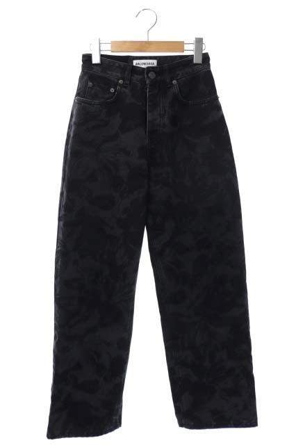 21年春夏再入荷 バレンシアガ Balenciaga 21aw Ankle Cutデニムパンツ ジーンズ ボタンフライ 総柄 24 黒 レディース 21公式店舗 Wsenergy Com Br