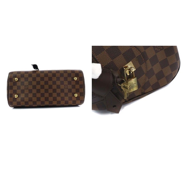 【中古】ルイヴィトン LOUIS VUITTON ダミエ ドゥオモ ハンドバッグ 南京錠付き 茶色 ブラウン N60008の通販はau PAY