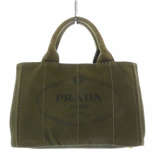 【中古】プラダ PRADA カナパ CANAPA PM トートバッグ ハンドバッグ キャンバス カーキ BN2439 /YO22 ■OH レディース