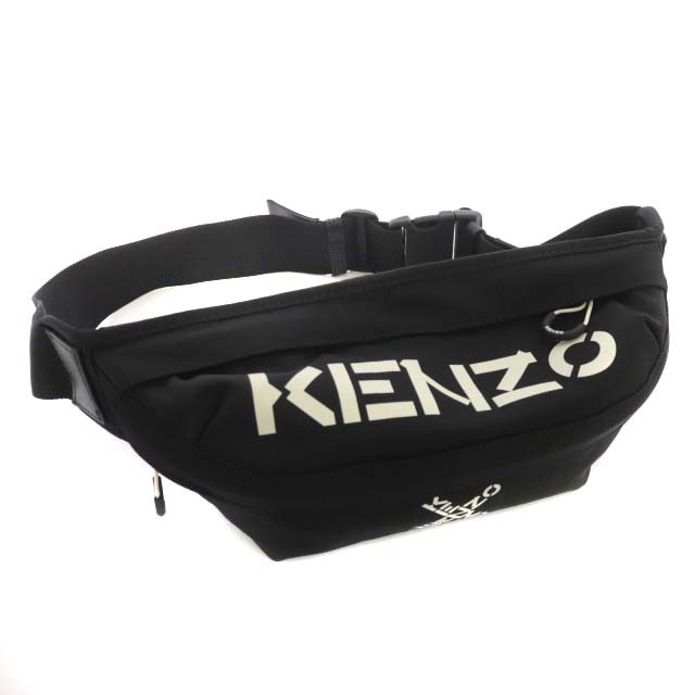 【中古】ケンゾー KENZO ウエストバッグ ボティバッグ ロゴ プリント 黒 ブラック /AO ■OS ■AD メンズ レディース