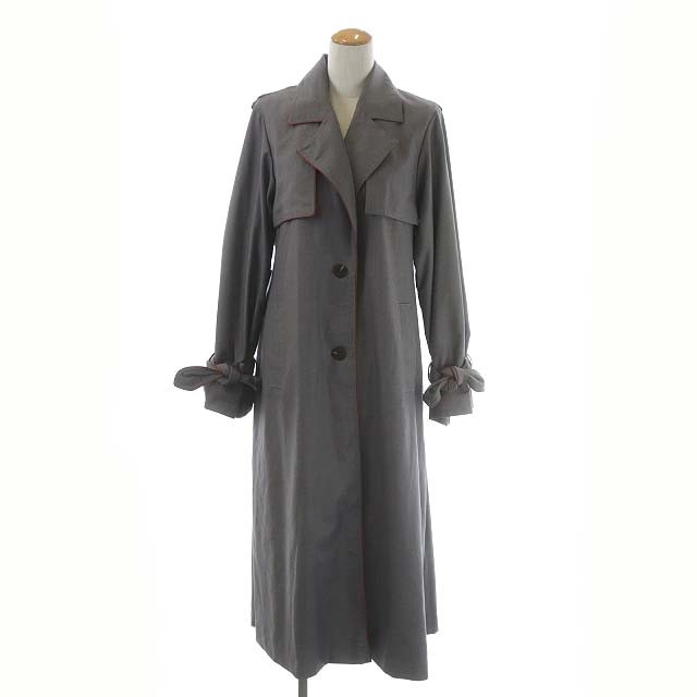 【中古】アメリヴィンテージ Ameri VINTAGE BACK PLEATS LAYERED COAT トレンチコート スプリングコート ライトグレー