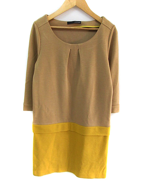 中古 22オクトーブル ワンピース ニット ひざ丈 七分袖 バイカラー 38 茶 ブラウン 黄 イエロー Ns13 レディースの通販はau Pay マーケット ブランド古着のベクトル 商品ロットナンバー