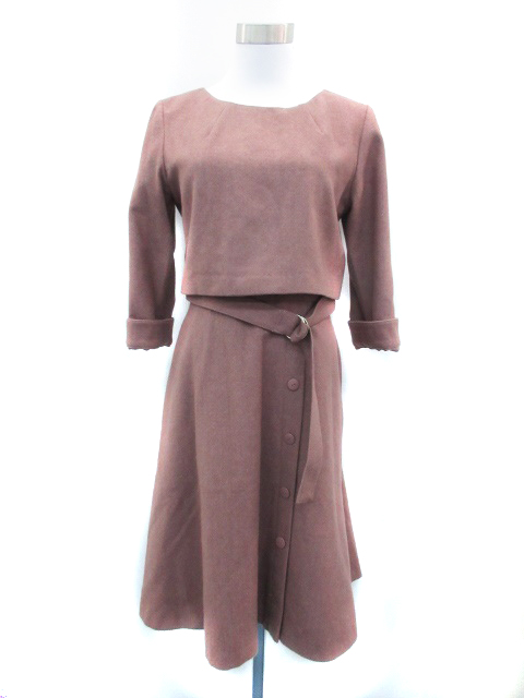 中古 ジルバイジルスチュアート ワンピース ひざ丈 七分袖 ラウンドネック ベルト付 ウール混 M ピンク レディースの通販はau Pay マーケット ブランド古着のベクトル 商品ロットナンバー