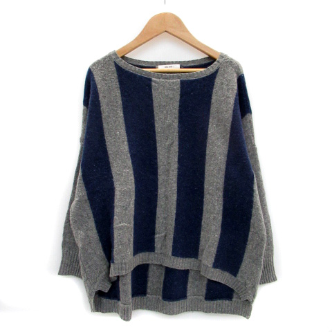 中古 ニコアンド Niko And ニット カットソー 長袖 ラウンドネック ストライプ柄 グレー ブルー 青 メンズの通販はau Pay マーケット ブランド古着のベクトル 商品ロットナンバー