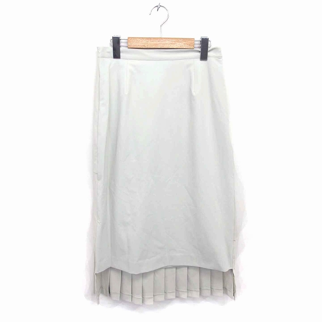 交換無料 未使用品 クラネ Clane タグ付き スカート タイト プリーツ ロング サイドジップ 無地 シンプル 2 グレー 見つけた人ラッキー Etikeo Com