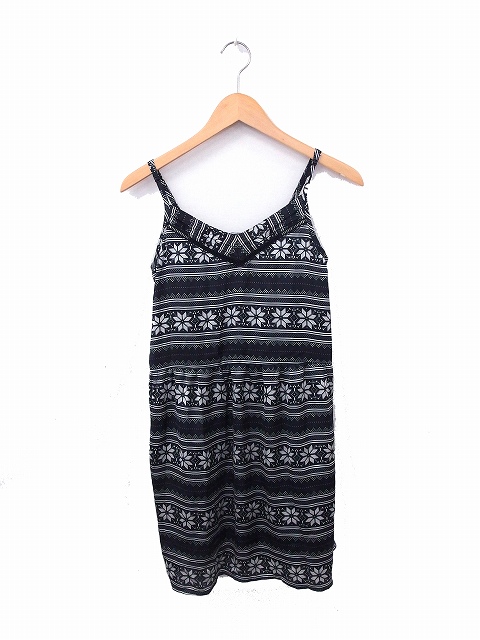 中古 ジーナシス Jeanasis ワンピース 総柄 キャミソール ひざ丈 F ブラック 黒 Ft2 レディースの通販はau Pay マーケット ブランド古着のベクトル 商品ロットナンバー