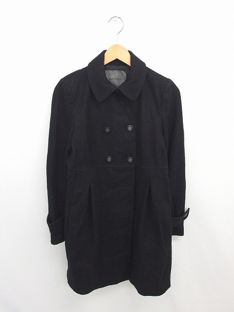 中古 ザラ ベーシック Zara Basic コート アウター ステンカラー ダブルボタン ウール ｍ 黒 ブラック Tt24 レディースの通販はau Wowma ワウマ ブランド古着のベクトル 商品ロットナンバー 332130717