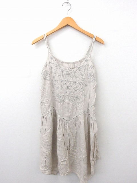 中古 ジーナシス Jeanasis ワンピース キャミソール 膝丈 ノースリーブ 刺繍 Fグレー Kt29 レディースの通販はau Wowma ワウマ ブランド古着のベクトル 商品ロットナンバー