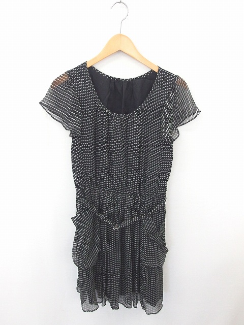 中古 ルーニィ Lounie ワンピース ひざ丈 水玉 ドット フレア 半袖 40 黒 灰 ブラック グレー Tt43 レディースの通販はau Pay マーケット ブランド古着のベクトル 商品ロットナンバー