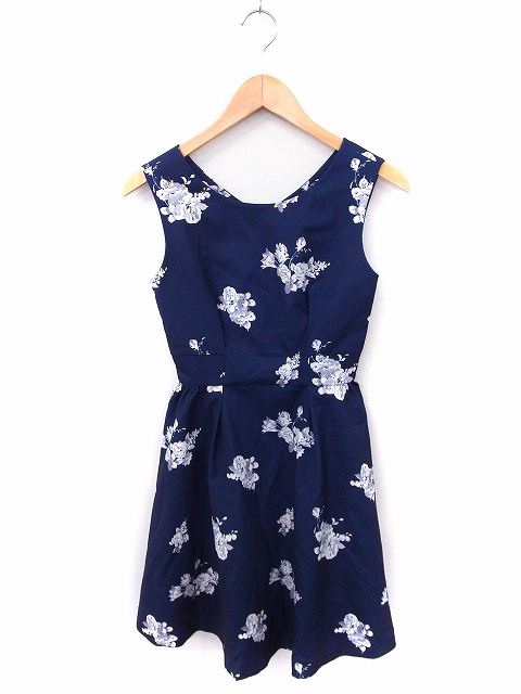 中古 ダズリン Dazzlin ワンピース 花柄 丸首 ノースリーブ ひざ丈 S ネイビー 紺 Ft25 レディースの通販はau Pay マーケット ブランド古着のベクトル 商品ロットナンバー