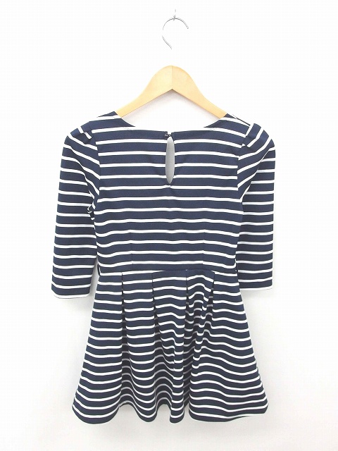 中古 ワンウェイ One Way ワンピース ひざ丈 ボーダー フレア 丸首 七分袖 S ネイビー ホワイト 紺 白 Tt36の通販はau Pay マーケット ブランド古着のベクトル 商品ロットナンバー
