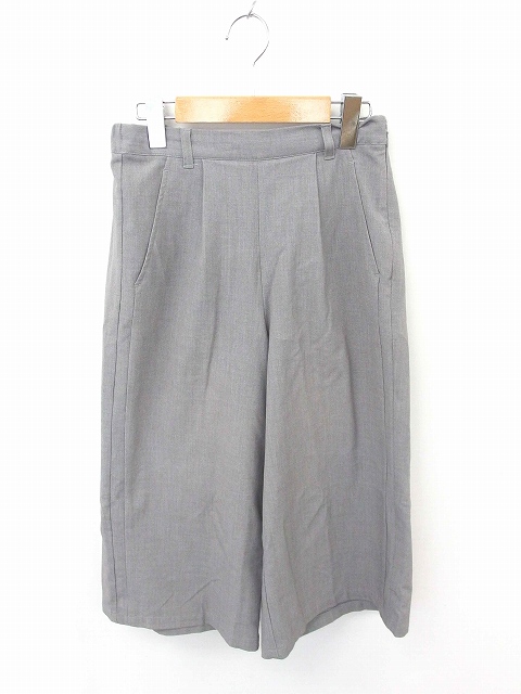 中古 ハレ Hare パンツ ワイド サイドファスナー 無地 シンプル F グレー 灰 Tt37 レディース