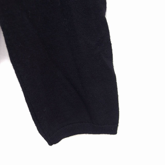 【中古】ギャバジンケーティー Gabardine K.T ポロシャツ ニット ウール ハイゲージ リブ 無地 七分袖 11 黒 ブラックの通販