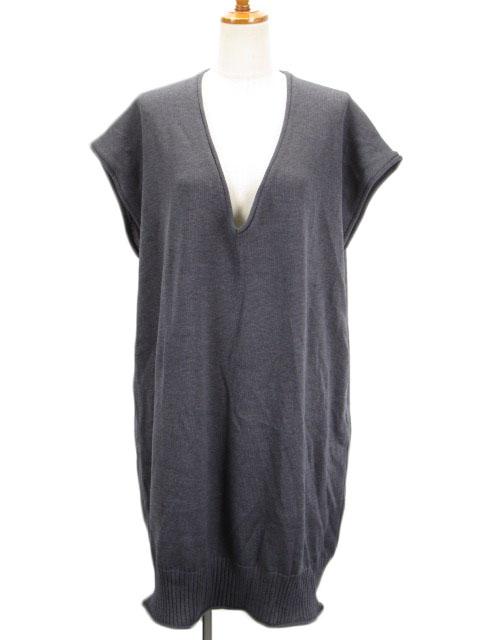 中古 シロップ Syrup フェリシモ ワンピース ニット Vネック フレンチスリーブ 3l グレー レディースの通販はau Wowma ワウマ ブランド古着のベクトル 商品ロットナンバー