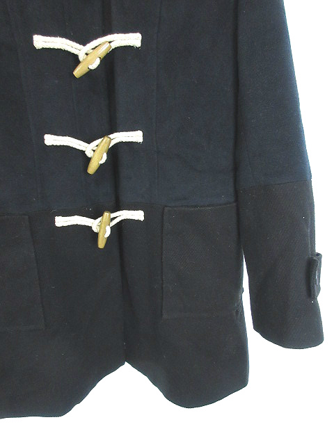 中古 ミーア Miia コート ダッフル ロング バイカラー 2 紺 ネイビー