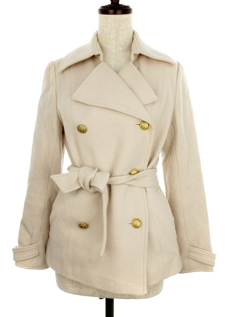 中古 カールパークレーン Karl Park Lane コート ピーコート Pコート 無地 7 ベージュ M2 レディース