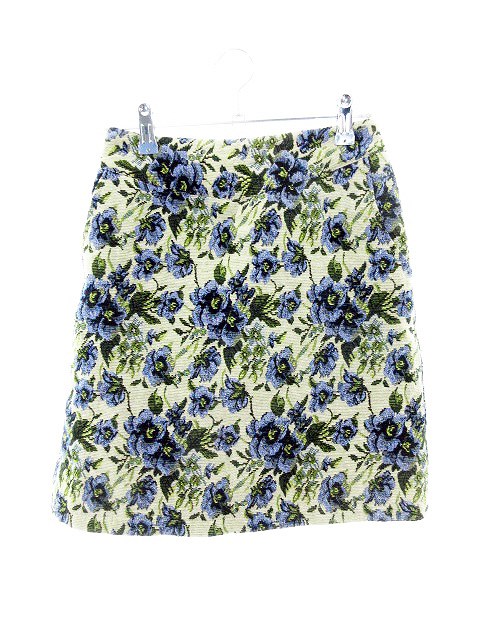 中古 チャオパニック Ciaopanic スカート 台形 ミニ 花柄 F 緑 グリーン Mo レディース