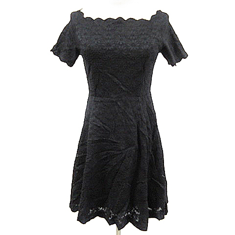 メール便 ティティー コー Titty Co ワンピース フレア ミニ 半袖 レース スカラップ S 黒 ブラック m34 レディース 現品特価 レディースファッション ワンピース Www Agarwalwax Com