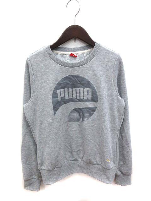 中古 プーマ Puma トレーナー スウェット 長袖 プリント M グレー Kb