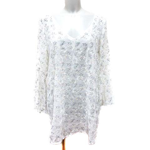 中古 ココディール Coco Deal チュニック ブラウス Vネック シースルー 花柄 長袖 1 白 ホワイト 黒 レディースの通販はau Pay マーケット ブランド古着のベクトル 商品ロットナンバー