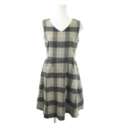 中古 マジェスティックレゴン Majestic Legon ワンピース ひざ丈 ノースリーブ チェック ウール混 M グレーの通販はau Pay マーケット ブランド古着のベクトル 商品ロットナンバー