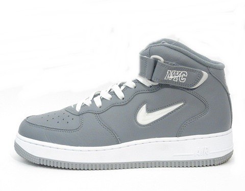 【中古】ナイキ NIKE 美品 AIR FORCE 1 MID QS NYC Cool Grey DH5622-001 エアフォース1 クールグレー 灰 US8 26cm スニーカー メンズ