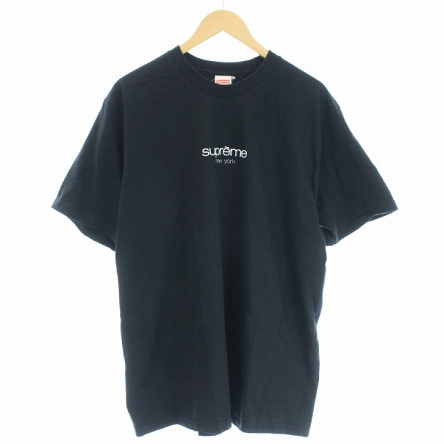 【中古】シュプリーム SUPREME 22SS Classic Logo Tee Tシャツ カットソー 半袖 ロゴ プリント L 黒 ブラック