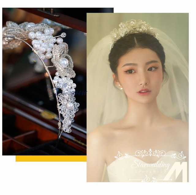 新しい到着 ウエディング 花嫁 ヘッドドレス ヘアアクセサウェディングアクセサ二次会 パール 花柄 結婚式 ジュエビジュー 髪飾り カチューシャ 超目玉 Carlavista Com