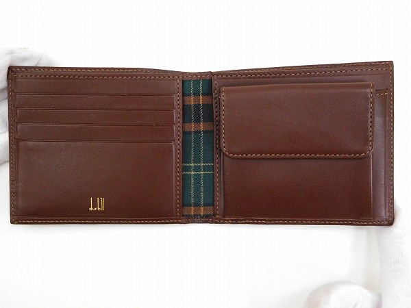 ダンヒル 財布 dunhill 二つ折り財布 男女兼用 ブラウン×ブラック 即納 【中古】 X16294 ダンヒル 財布 dunhill 二つ折り財布 男女兼用 ブラウン×ブラック 即納 【中古】 X16294
