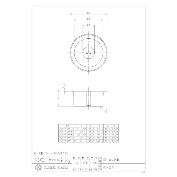 2021年秋冬新作 カクダイ 排水金具 400-509-75