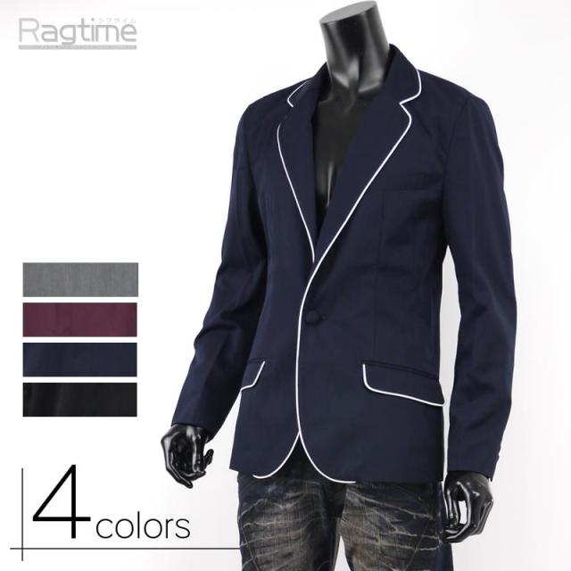 人気が高い テーラードジャケット メンズ ブレザー サロン系 キレカジ系 パイピング 黒 ワイン ネイビー 紺 508 02 半額品 Www Iacymperu Org