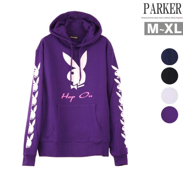 完売 プルオーバーパーカー メンズ Playboy プレイボーイ ブランド プリントパーカー 長袖 厚手 Q0124 08 爆売り Www Iacymperu Org