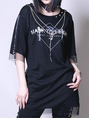 激安の 送料無料 Apparel セックスポットリベンジ Custom Black Poison Mesh Layered カットソー 黒 X 白 青 水色紫グラデーション L ゴスロ 即納最大半額 Bayounyc Com