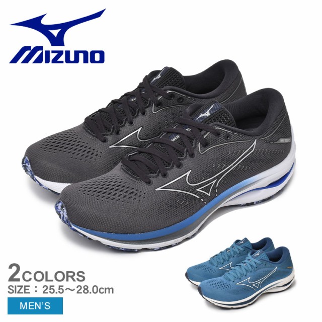 メンズ ウェーブ ブルー ミズノ ブラック 25 ピンク ランニングシューズ ランニングシューズ グレー ブラック グレー Mizuno ミズノ ライダー J1gc2103 靴 シューズ ランニン