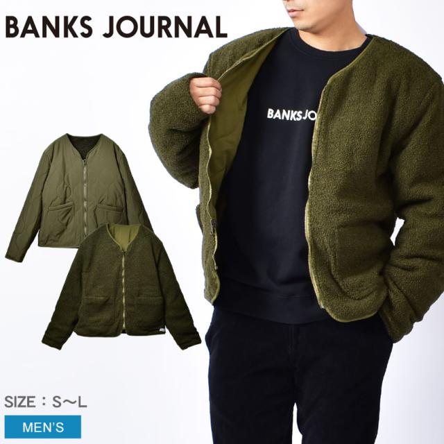本店は バンクス ジャーナル ジャケット メンズ ライン ジャケット グリーン オリーブ Banks Journal Wjt0092 アウター 2way ノーカラー 防寒 ト 新作 Komisushi It