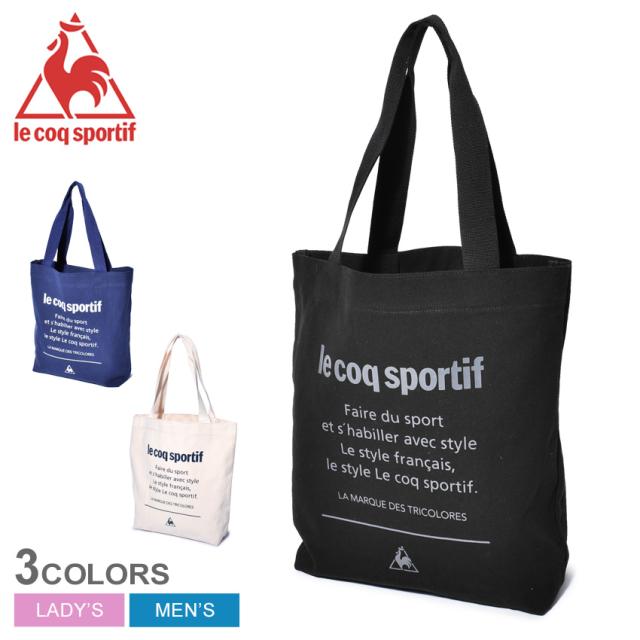 ルコック スポルティフ トートバッグ キャンバス レディース メンズ 黒 白 Le Coq Sportif Qmapja25