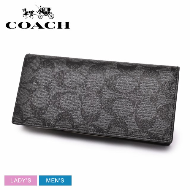 格安即決 コーチ 長財布 レディース メンズ Brst Pckt Sig Pvc ブラック 黒 グレー Coach F 財布 ウォレット ブランド クラシック シンプル 海外正規品 Www Bnooon Com